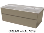 Meuble avec vasque Solid-Surface, finition bois ou couleurs, deux tiroirs à onglet, Largeur 120 et 140 cm, P. 45 cm, Hauteur 56 cm, Stock disponible, LIVRAISON OFFERTE